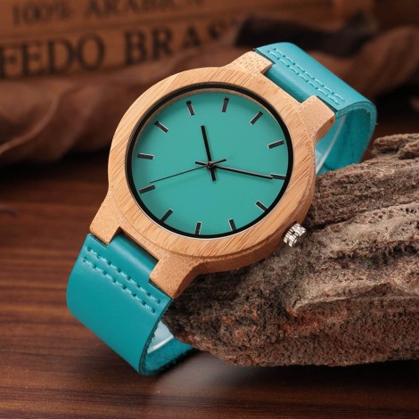Wooden Watch //Robin Blue